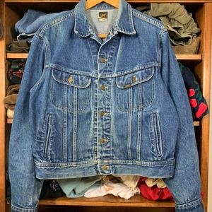 Vintage 1970s true vintage lee Wash Denim Camp Collar Jacket